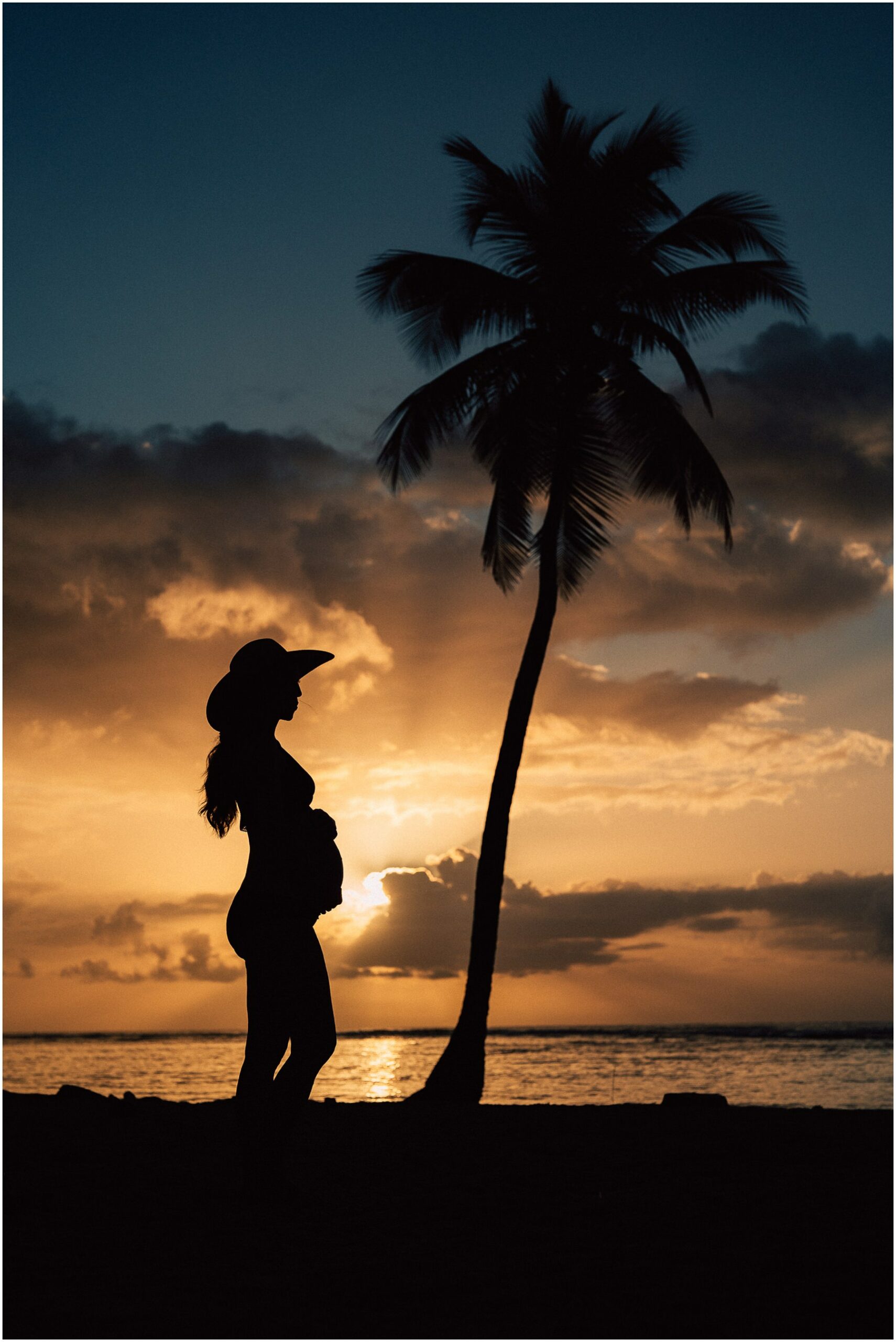 lever de soleil palmier guadeloupe Séance grossesse en Guadeloupe 